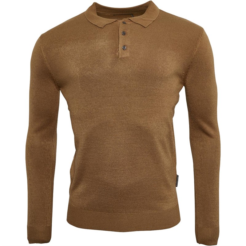 French Connection Heren Polo’s met lange mouwen Camel