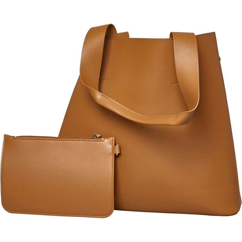 French Connection Womens Structured Tote Tan