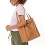 French Connection Womens Knotted Tote Bag Tan