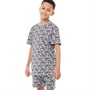 French Connection Boys Leaf T-Shirt And Shorts Set Light Grey Melange/Marine