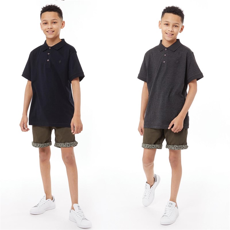 French Connection Jongens Polo Shirt 2-pack Multi 2 Marine/Marine Melange