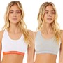 French Connection Womens Two Pack Crop Top Grey Melange/White