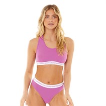 French Connection Womens Crop Top And Thong Pink Violet
