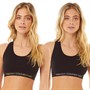 French Connection Womens Two Pack Crop Top Black/Black