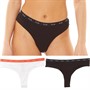 French Connection Womens Three Pack Thong Black/White/Black