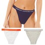 French Connection Womens Three Pack Briefs Grey Melange/White/Navy