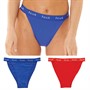 French Connection Womens Three Pack Briefs Ceramic Blue/Fiery Red/Ceramic Blue