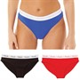 French Connection Womens Three Pack Briefs Black/Fiery Red/Ceramic Blue