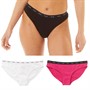 French Connection Womens Three Pack Briefs Raspberry/White/Black