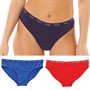 French Connection Womens Three Pack Briefs Ceramic Blue/Fiery Red/Navy