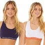 French Connection Womens Two Pack Crop Top White/Navy