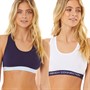 French Connection Womens Two Pack Crop Top White/Navy/Navy