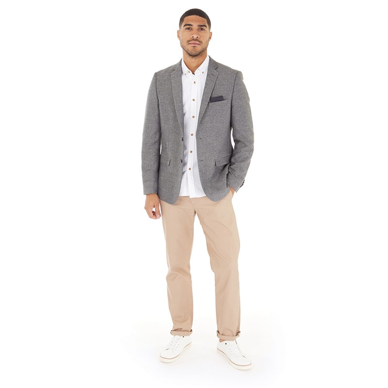 Buy French Connection Mens Herringbone Blazer Grey