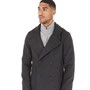 French Connection Mens DB Funnel 2 Wool Coat Charcoal Melange