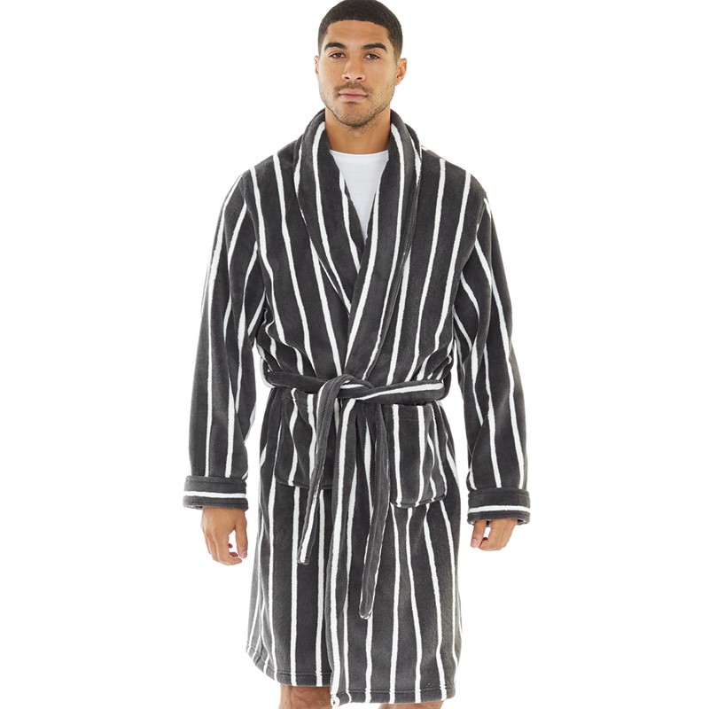 Mens striped dressing gown sales