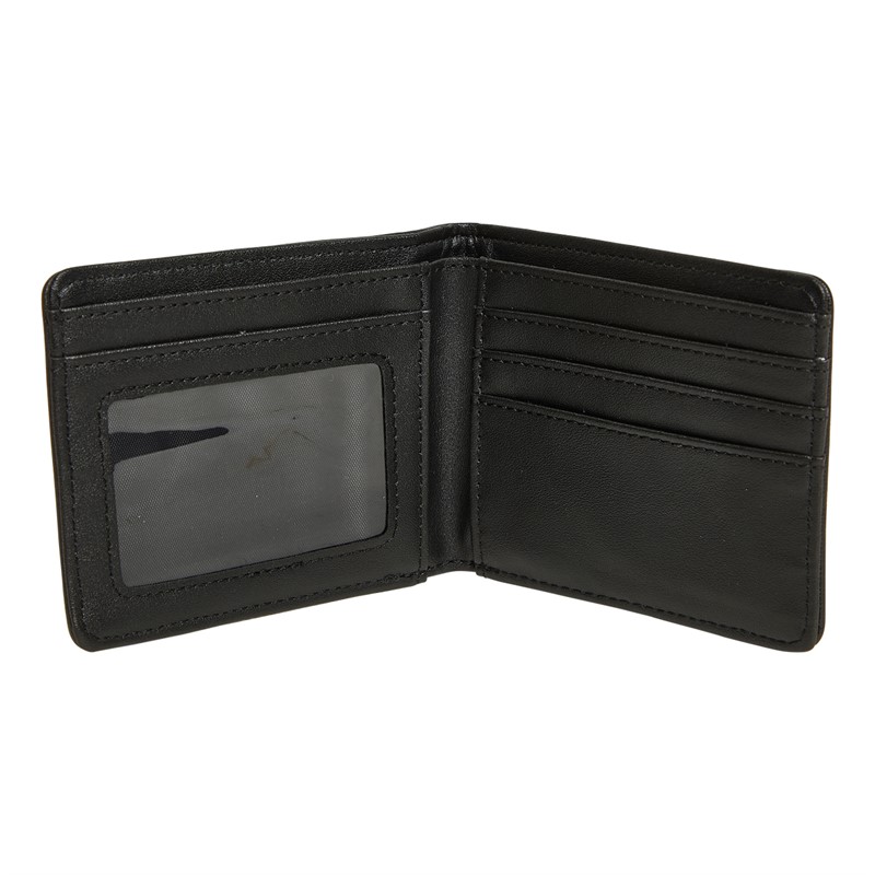 French Connection Mens FC Saffiano Wallet Black/Grey Herringbone