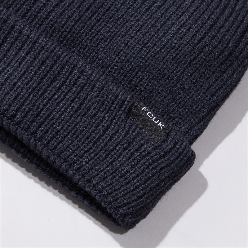 French Connection Mens FCUK Cash Beanie Marine