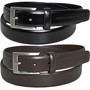 French Connection Mens FC Prong Buckle Two Pack Belts Multi Black/Brown/Polished Nickel