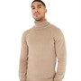 French Connection Mens Cotton Roll Neck Jumper Camel
