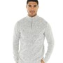 French Connection Herren 1/2 Zip Chenille Pullover Hellgrau Mel