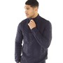 French Connection Pull Homme 1/2 Zip Laine Marine