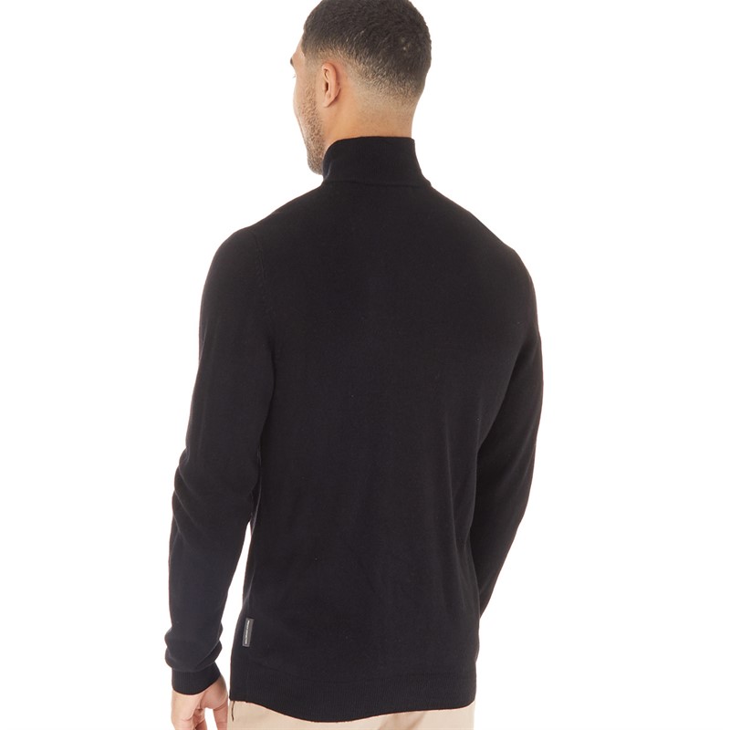 French Connection Herren French Connection  Cash 1/4 Zip Pullover Schwarz