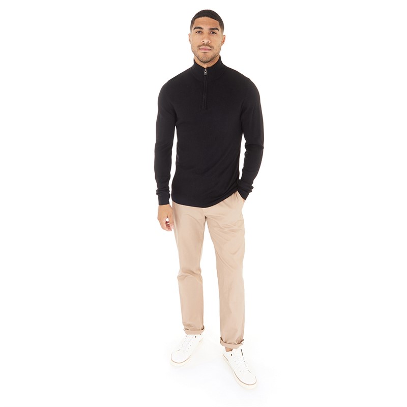 French Connection Herren French Connection  Cash 1/4 Zip Pullover Schwarz