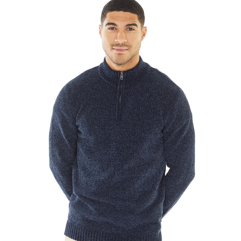 Buy French Connection Mens 1 2 Zip Chenille Jumper Marine