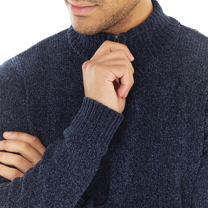 Buy French Connection Mens 1 2 Zip Chenille Jumper Marine
