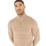 French Connection Mens Cash 1/4 Zip Jumper Camel