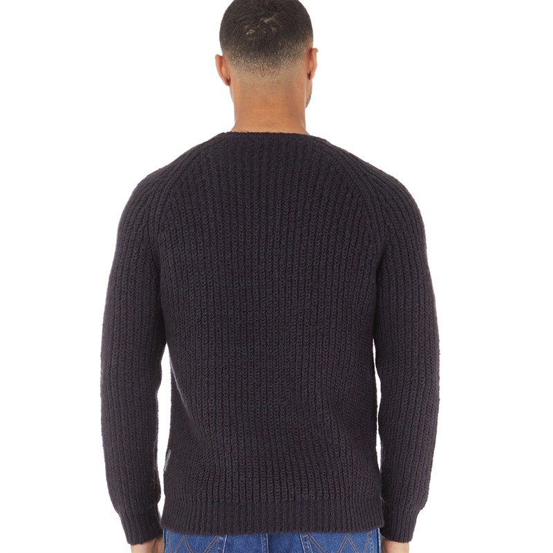 Buy French Connection Mens Space Twist Crew Neck Jumper Marine/Chateaux