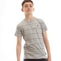 French Connection Boys Thin Stripe T-Shirt Light Grey Mel/Marine