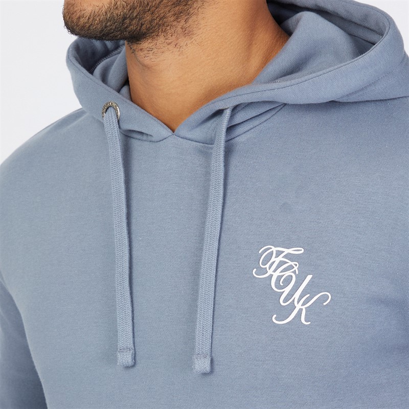 French Connection Herren Schriftzug Trainingsanzug Hellblau Melange/Weiß