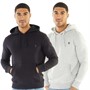 French Connection Sweat-shirts à Capuche homme, Pacquet Double, Marine/Gris Chiné Clair