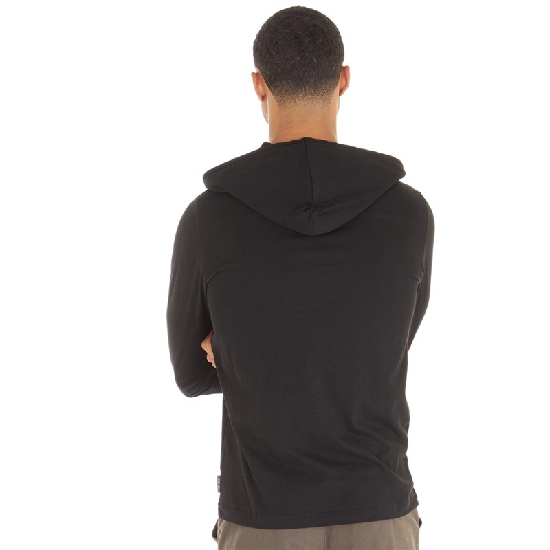 French Connection Mens Established Hooded Top Black/White