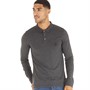 French Connection Mens Long Sleeve Polo Charcoal Melange/Black