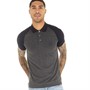 French Connection Mens Raglan Polo Charcoal Melange/Marine