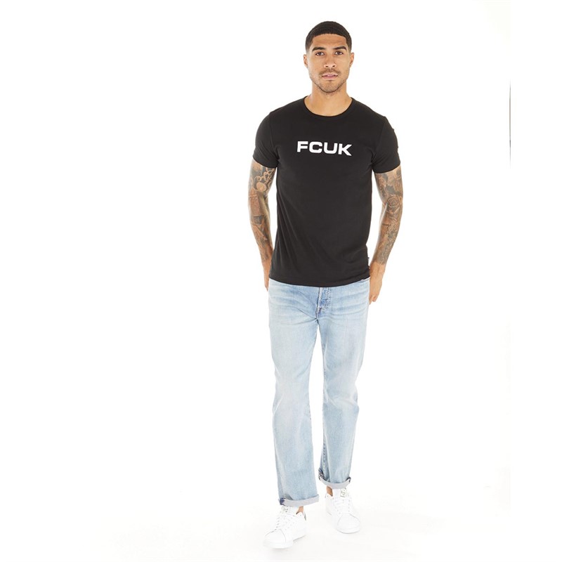 French Connection Mens Chest T-Shirt Black/White