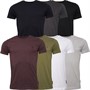 French Connection T-shirts à manches courtes Homme - Lot de 7 - Noir/Blanc/Marine/Gris Chiné clair/Charmel/Chatmel/Kaki