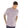 French Connection Mens Checked Short Sleeve Shirt Rvm Gingham/Marine Logo