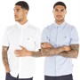French Connection Mens Two Pack Short Sleeve Oxford Shirts White/Sky