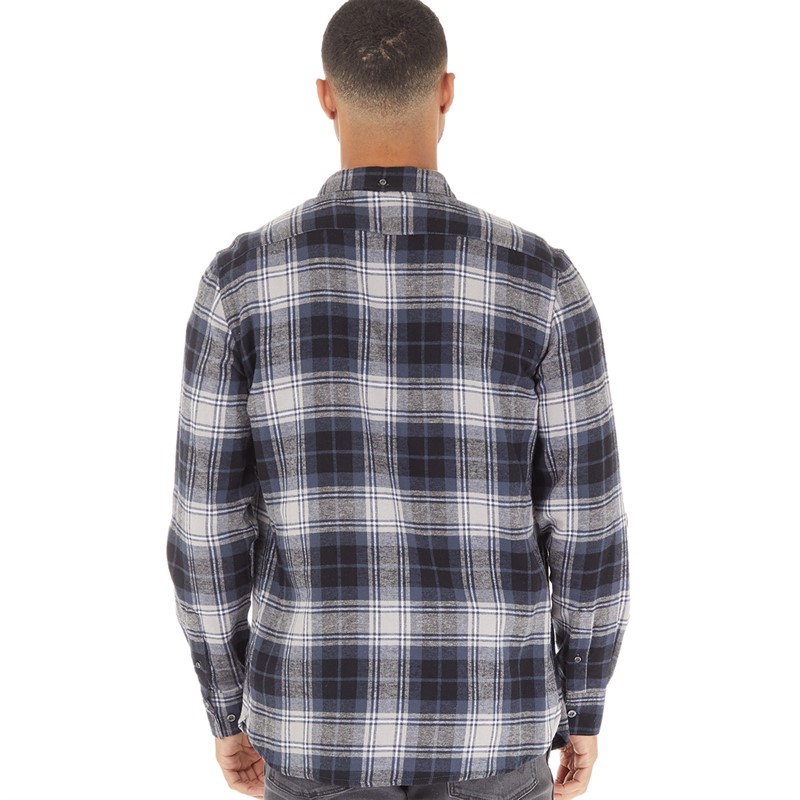 Buy French Connection Mens Multi Flannel Long Sleeve Shirt Grey Multi