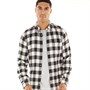French Connection Mens Large Gingham Flannel Check Long Sleeve Shirt Ecru/Marine