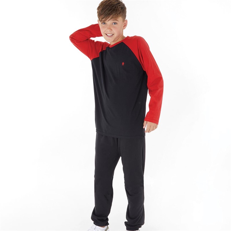 French Connection Boys Colour Block Lougewear Set Black/Red