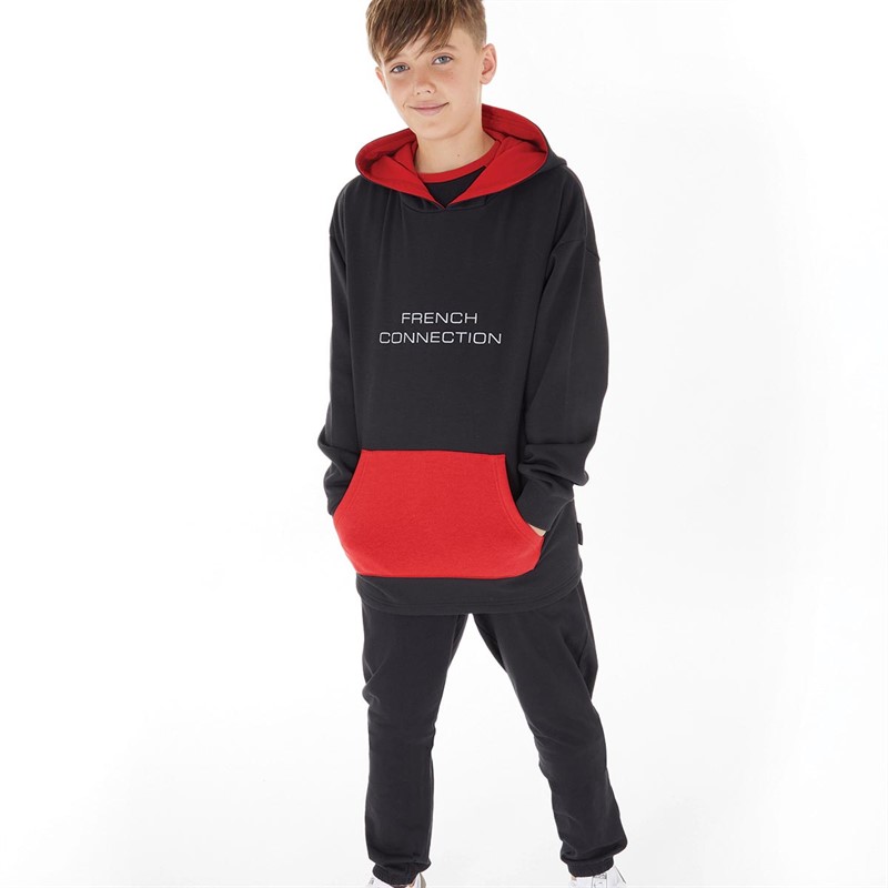 French Connection Boys Colour Block Lougewear Set Black/Red