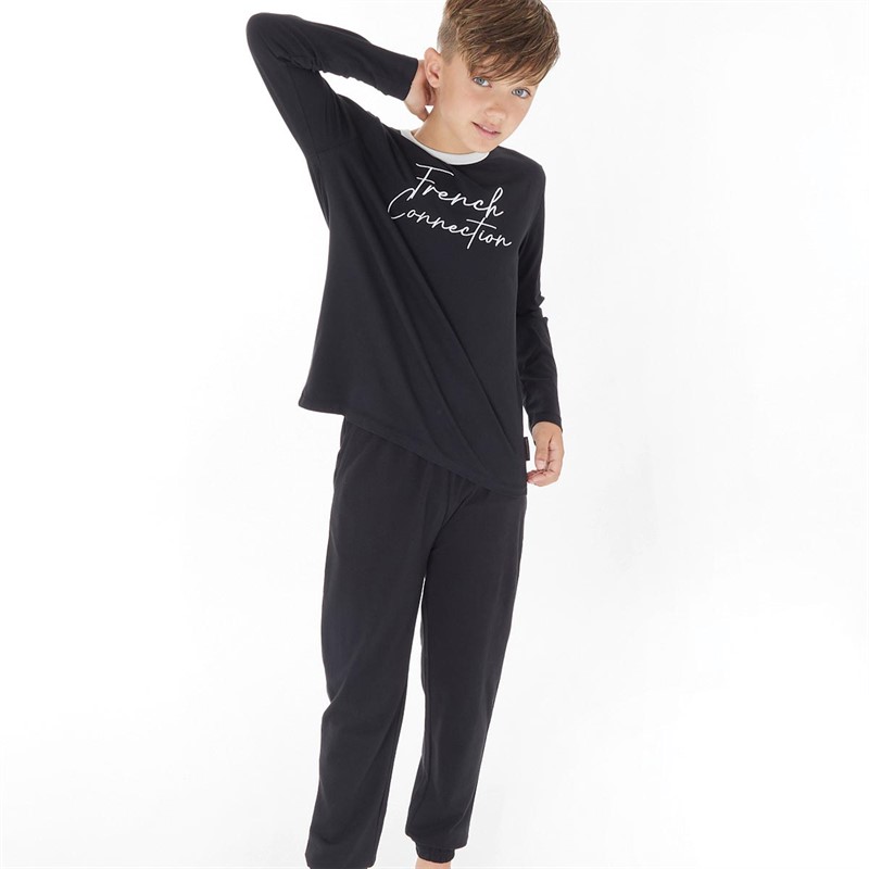 Buy French Connection Boys Script Branded Lounge Set Black