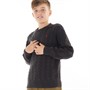 French Connection Boys Cable Knit Jumper Charcoal