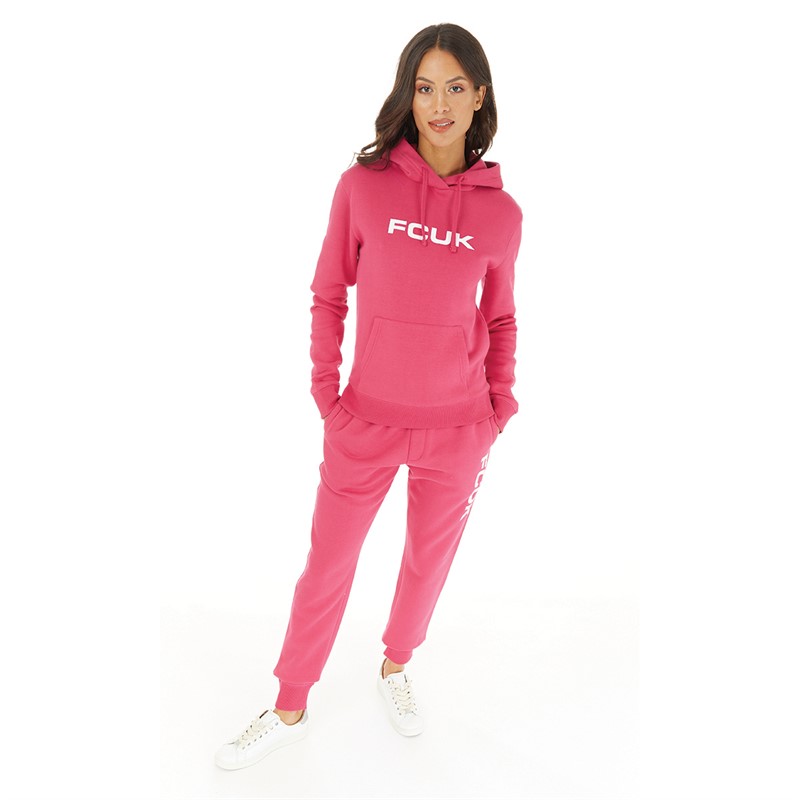 French Connection Womens FCUK Hoodie Virtual Pink
