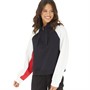 French Connection Womens Funnel S 1/4 Zip Fleece Dark Navy/Red/Ecru
