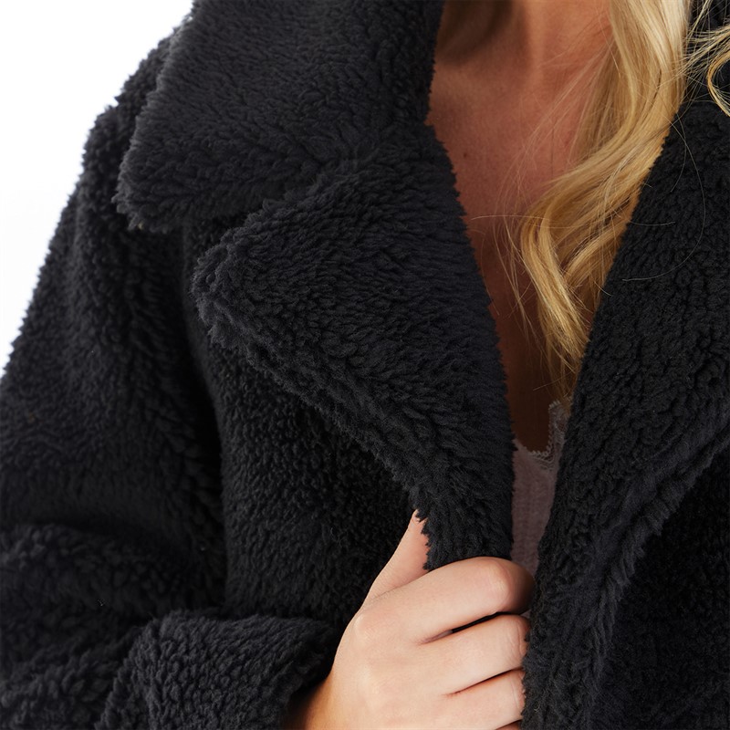French Connection Womens Borg Peak L Coat Black